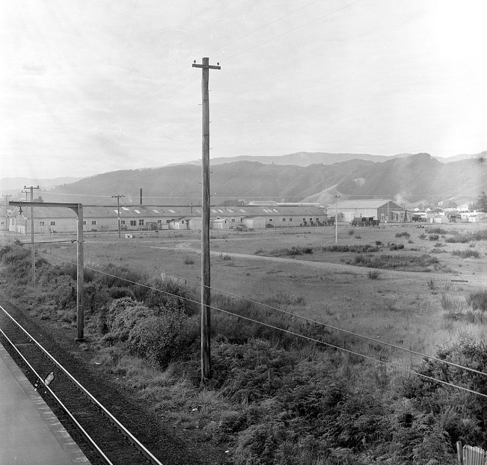 Central Institute of Technology buildings; site, from Heretaunga station, looking east.