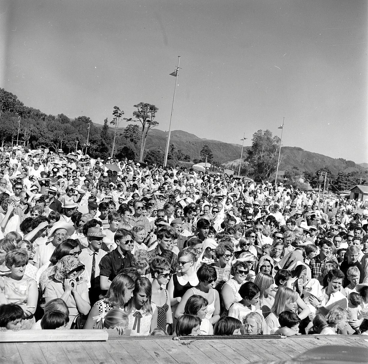 A &amp; P show; Tom Croft Motors beauty pageant; audience.