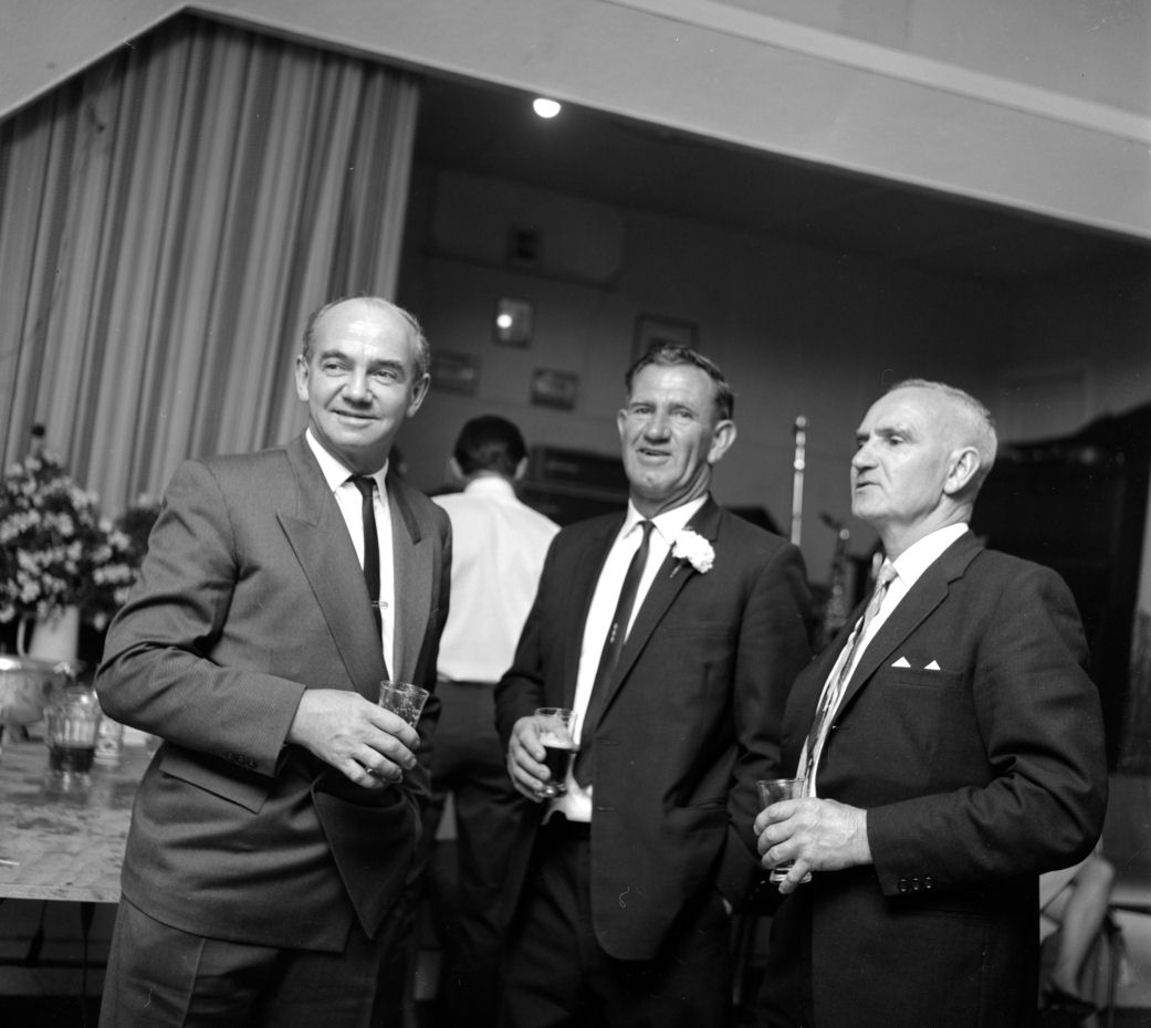 Wedding; William Baillie, Patricia "Patsy" Vare 28; Bill's father, Jack, central.