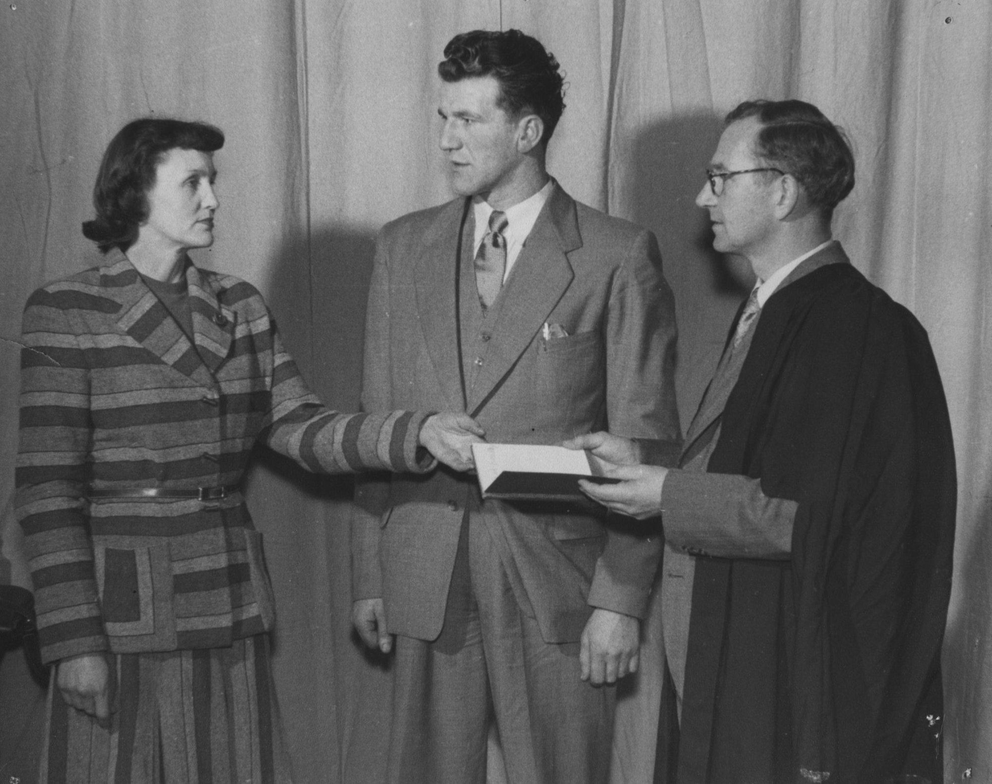 Heretaunga Players; The Browning Version: Julia Bradley, Jim Wingate, Ivor Heslop.