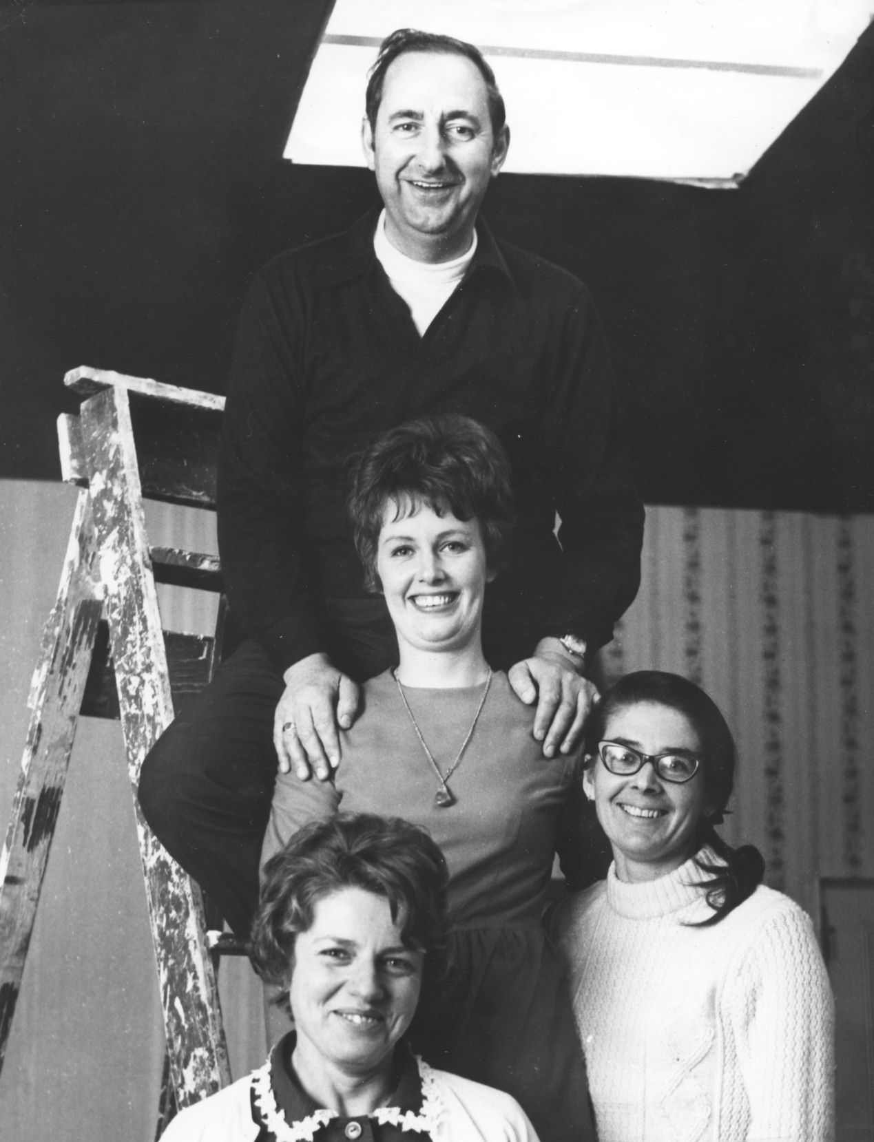 Heretaunga Players; The American Dream: in rehearsal: Jim Grant, Jackie Svenson, Wendy Evans, Jocelyn Holmes.