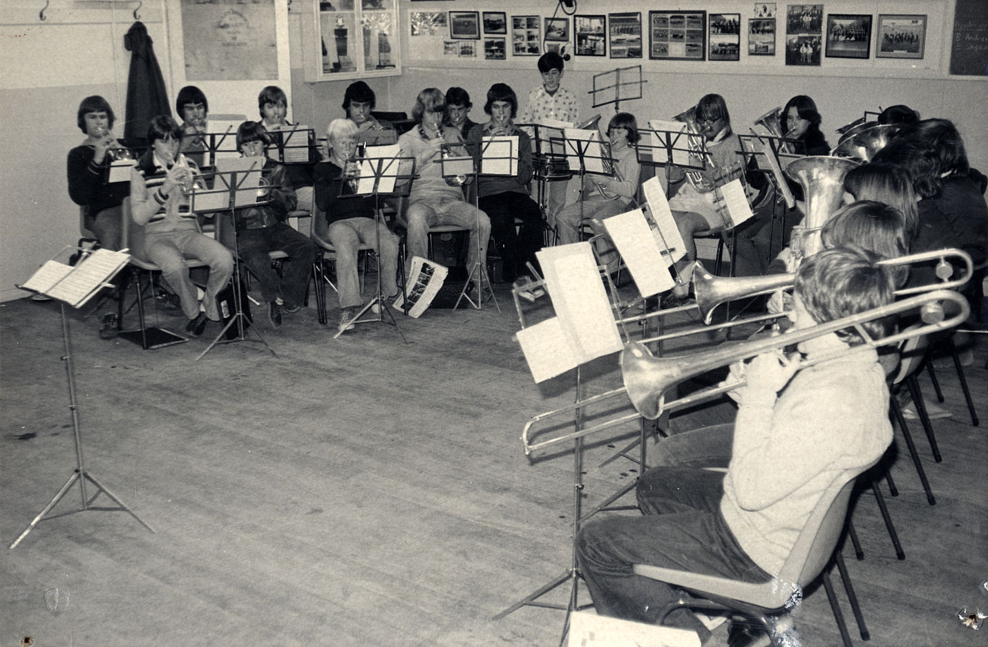 Junior Band rehearsing, 1979