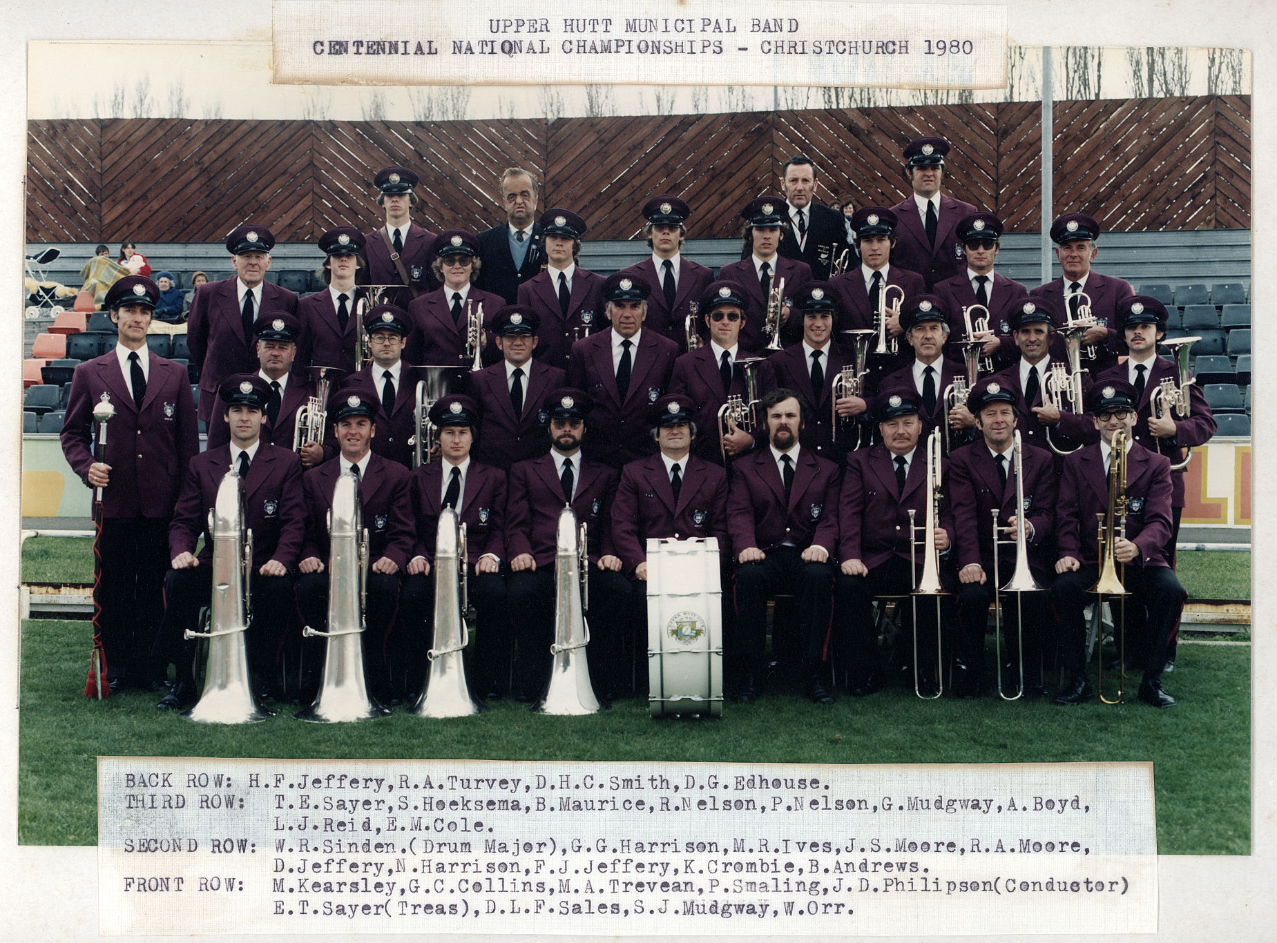 Upper Hutt Municipal Band, centennial national championships, Christchurch, 1980