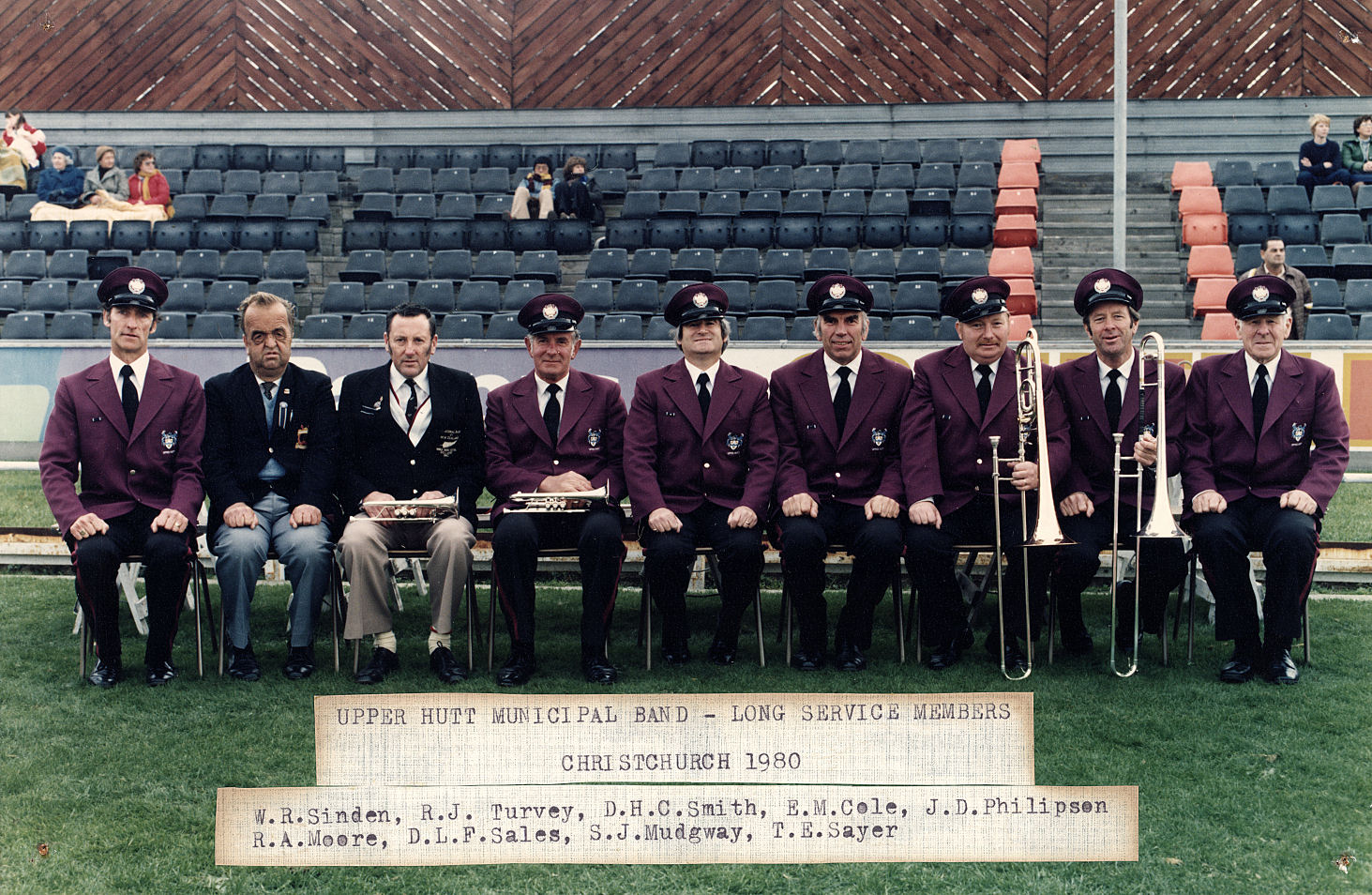 Upper Hutt Municipal Band, long-service members, 1980