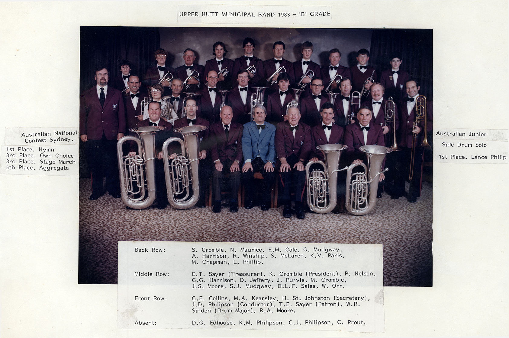 Upper Hutt Municipal Band, 1983
