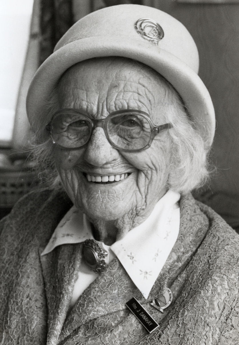Jessie Danahay, 100, born March 16, 1890, middle child of Upper Hutt's first Mayor, Angus McCurdy.