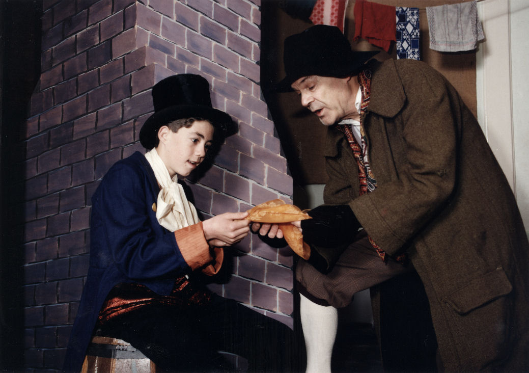 Upper Hutt Operatic Society; 'Oliver!';  the Artful Dodger (Jamie Rolton) and Fagin (Vance Currie).