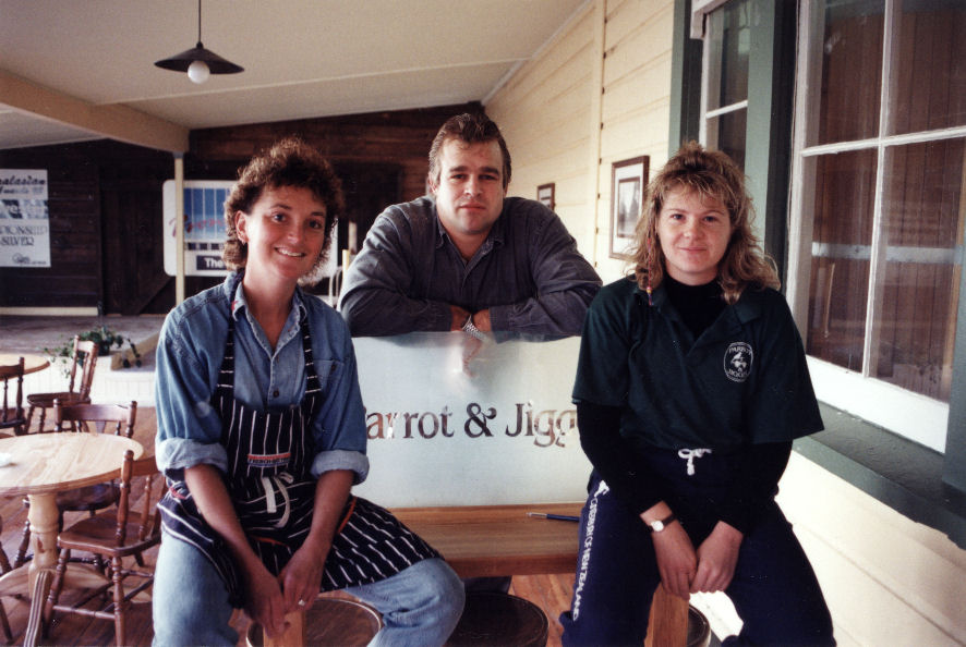 The Parrot &amp; Jigger, Station Village, 499 Hutt Road, Lower Hutt; Karen Jaye, assistant manager Mike Drummond, Janelle Playter.