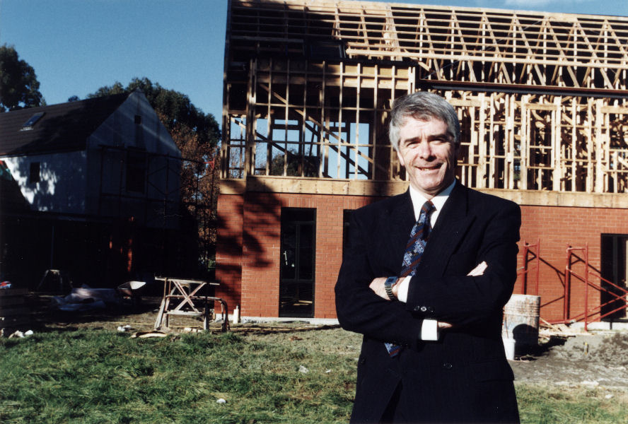 St Patrick's College; rector David Leavy with new staff houses being built in the grounds.