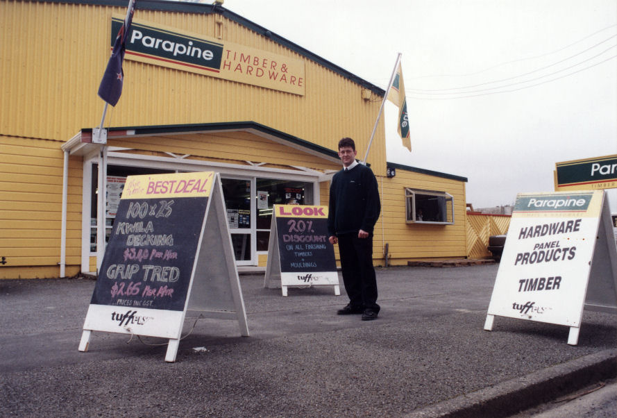 Parapine Timber &amp; Hardware, Park Street; manager John Moen.