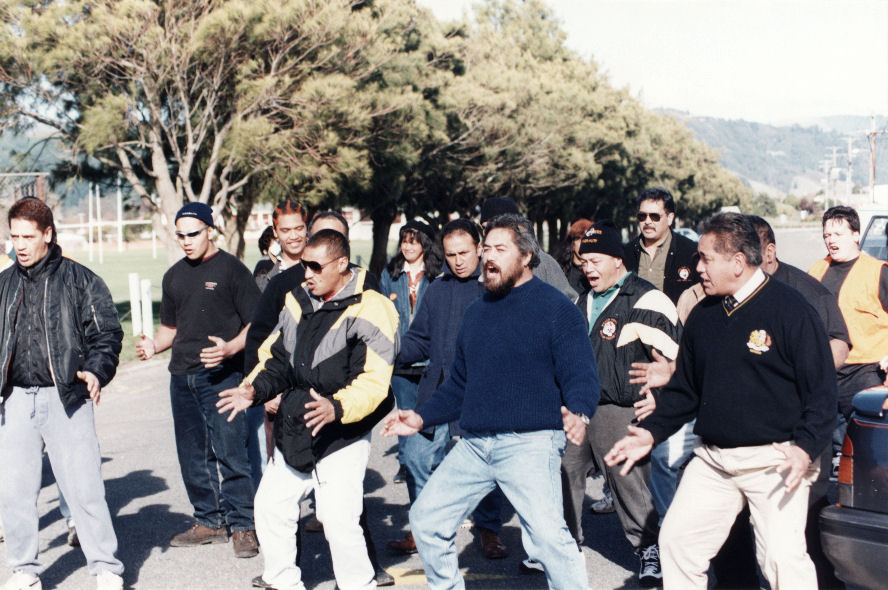 Rugby League; Tigers' supporters haka, grand final day, Whakatiki Park.