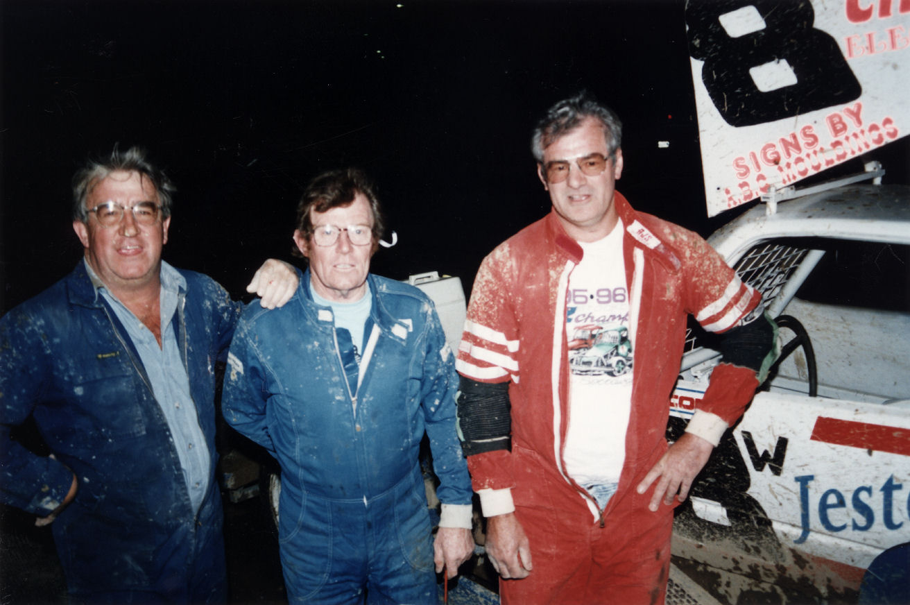 Te Marua speedway; Bill Baillie, Wilbur Chiles, Vic Abbott.