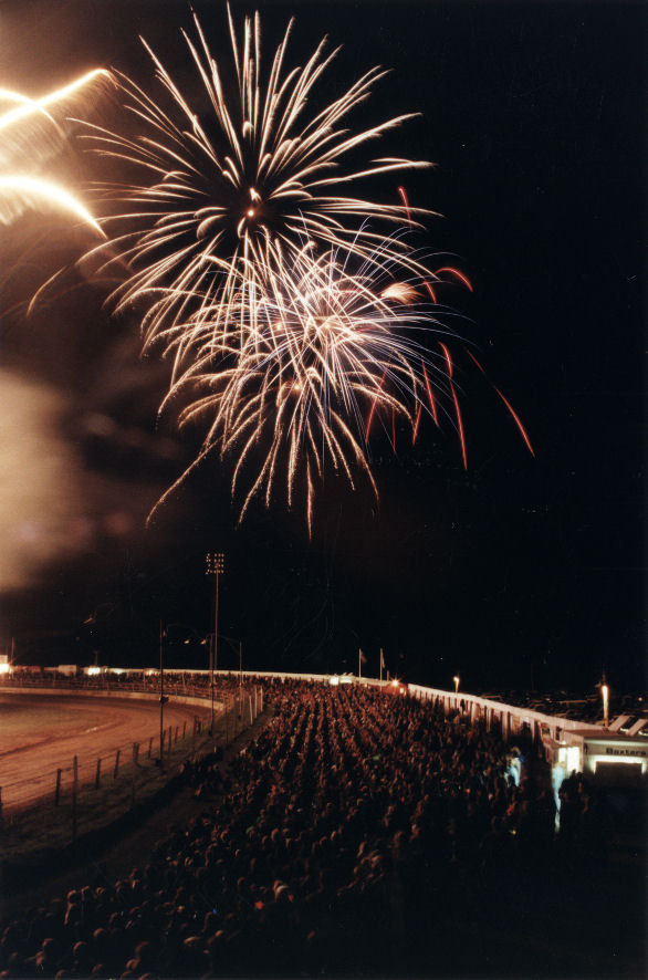 Te Marua speedway; fireworks; 1996.