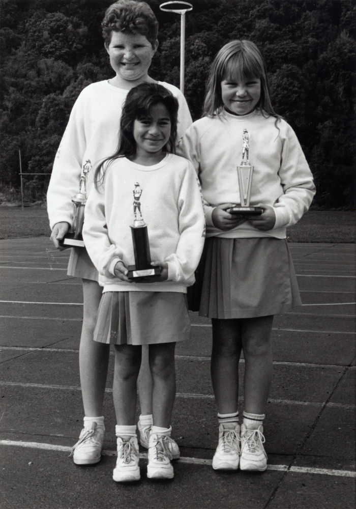 Netball; junior netball club competition; Plateau Primary School trophies.