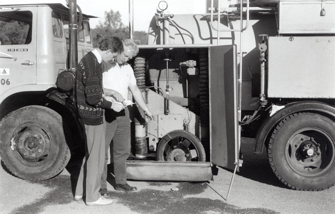 Road safety; sideways force coefficient routine investigation machine for measuring skid resistance of roads.