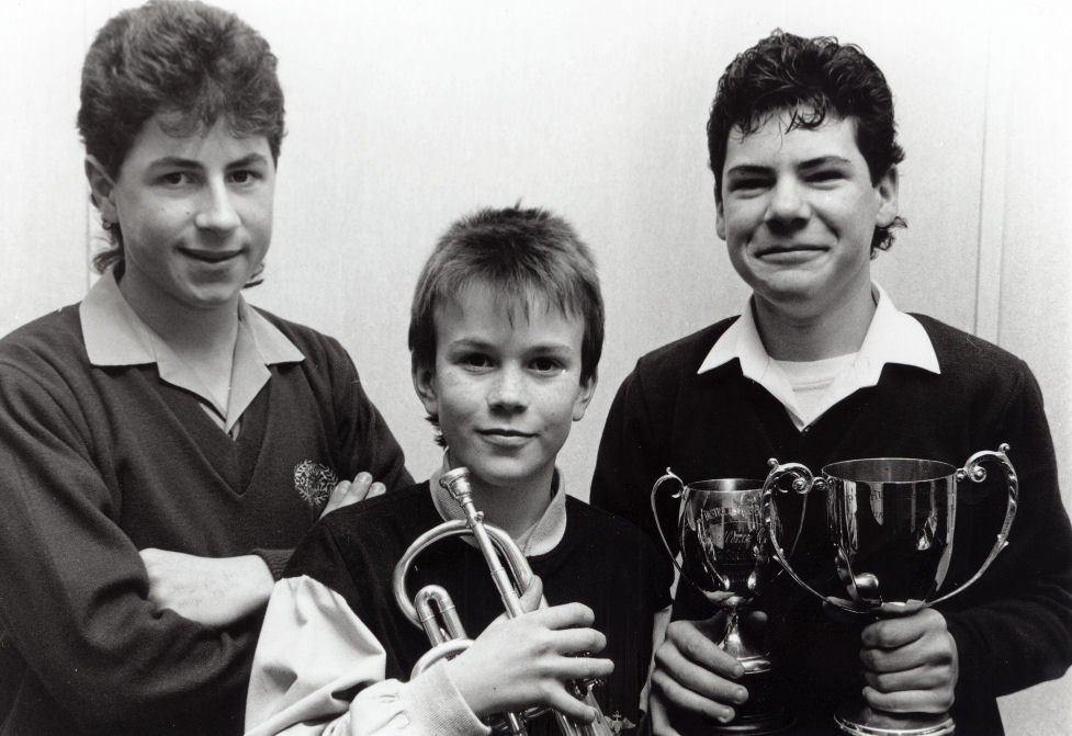 Prize-winning young cornet players, 1990