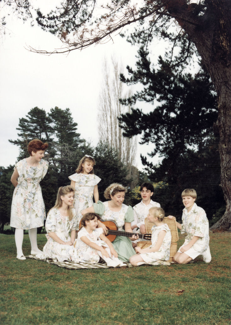 Upper Hutt Operatic Society; "The Sound of Music"; Maria (Alison Hodge) and the 'von Trapp children'.