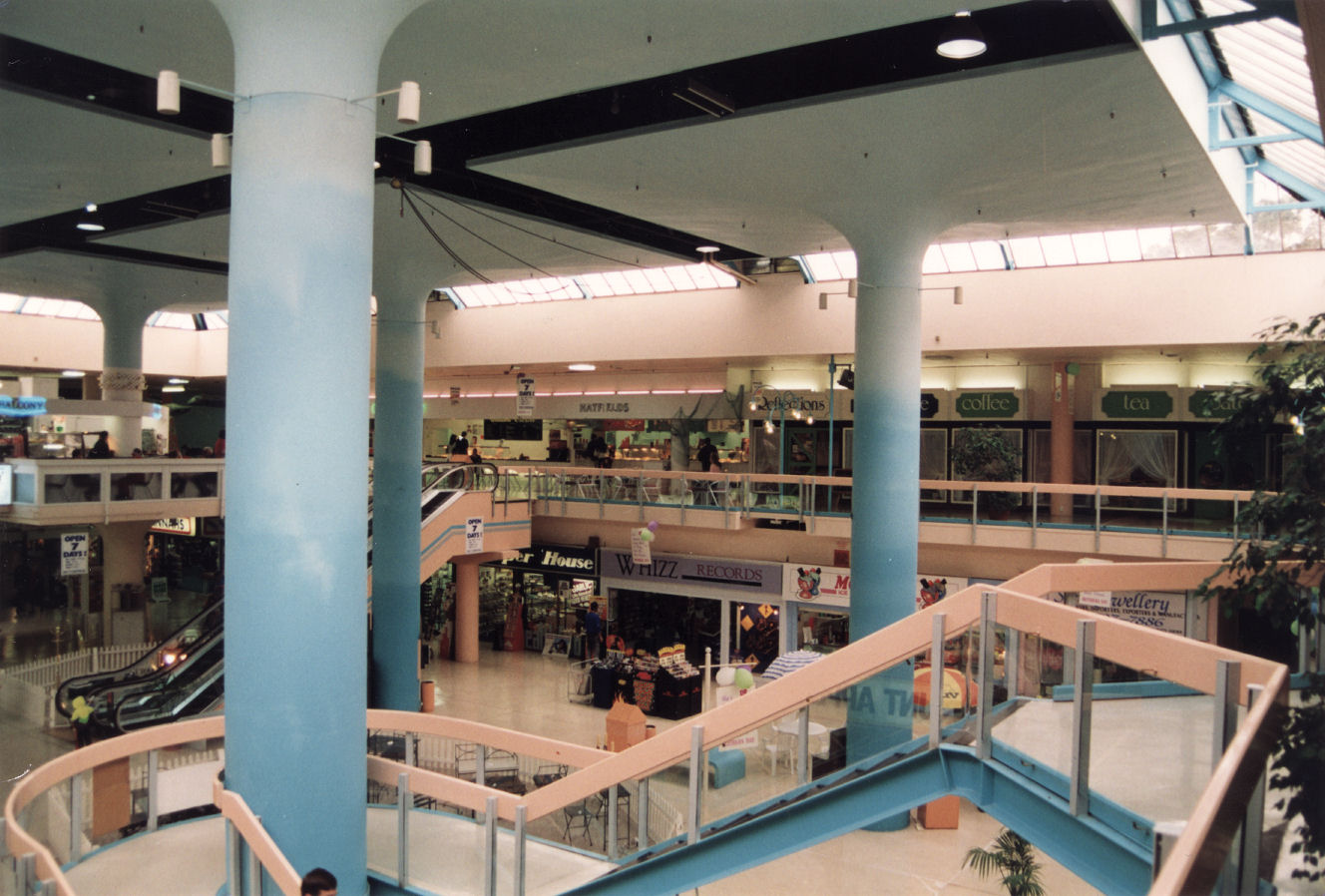 Maidstone Mall interior from the mezzanine floor's north-east corner.
