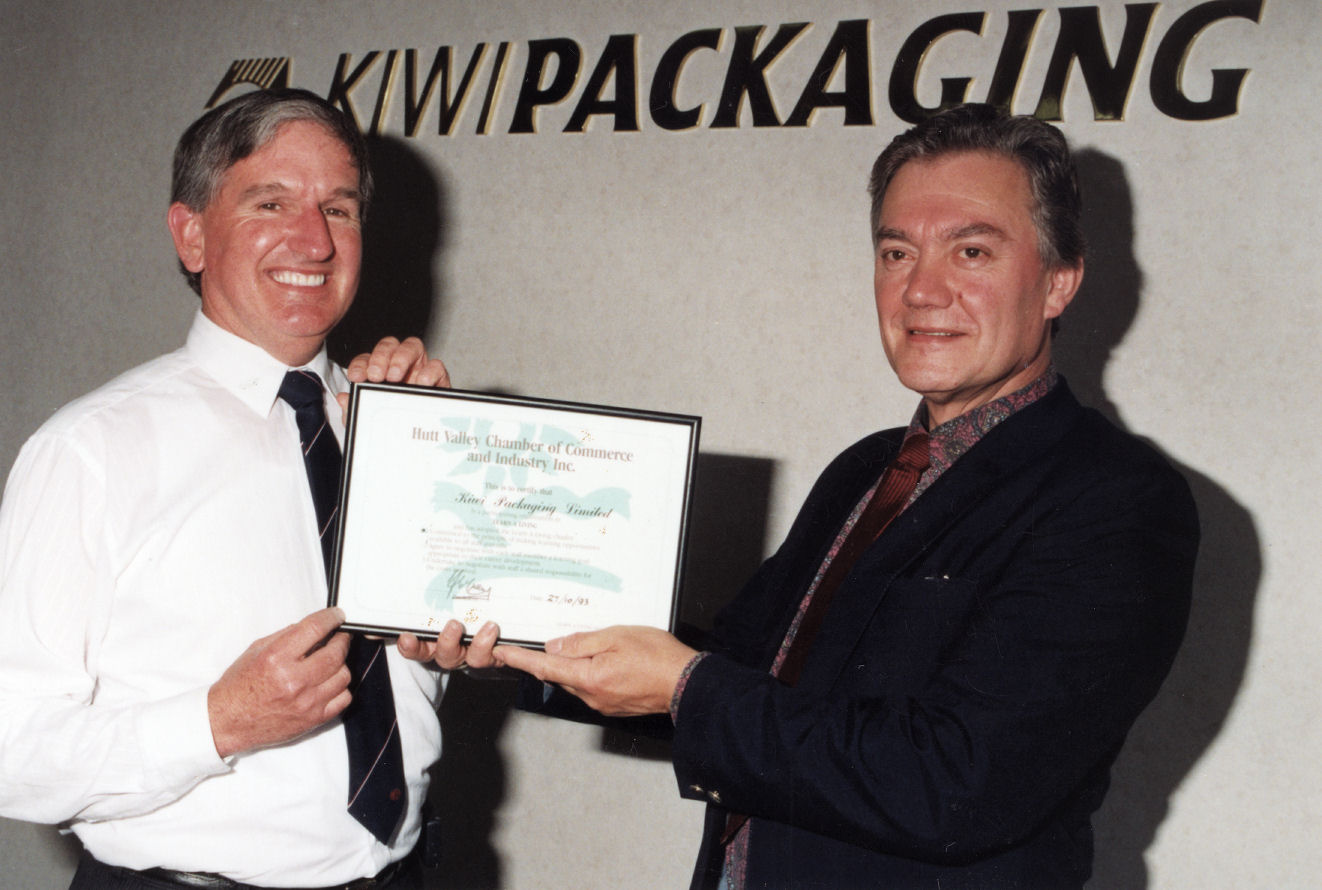 Chamber of Commerce 'Learn a Living' programme; Kiwi Packaging membership certificate.