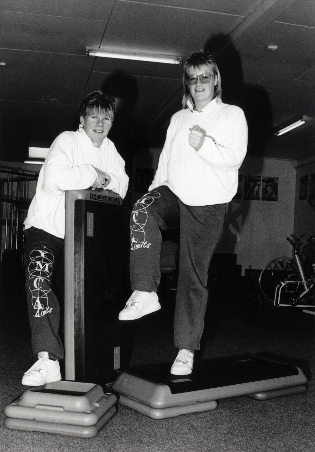 YMCA; instructors Carolyn Wahapa, Debbie Houston with Step Reebok equipment.