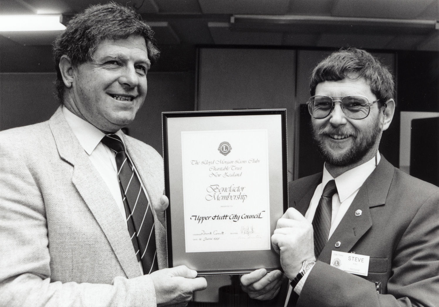 Lions; city council; benefactor membership of the Lloyd Morgan Charitable Trust.