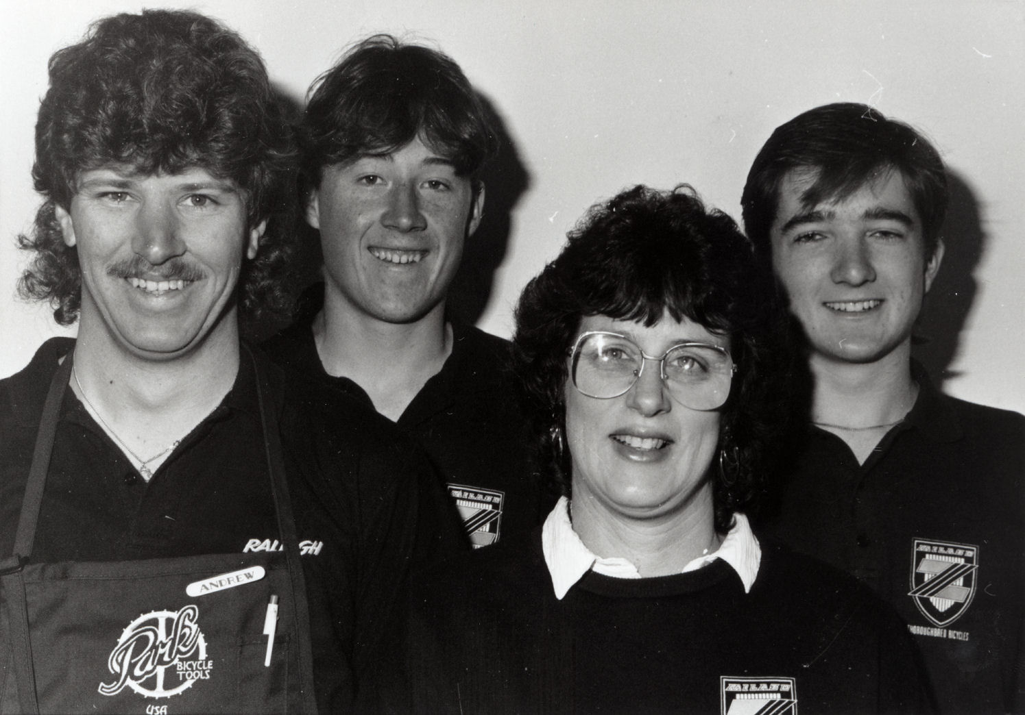 The Cycle Centre staff; Andrew Hanlon, Matthew Whitaker, Bev Elliott, Andrew Wallace.