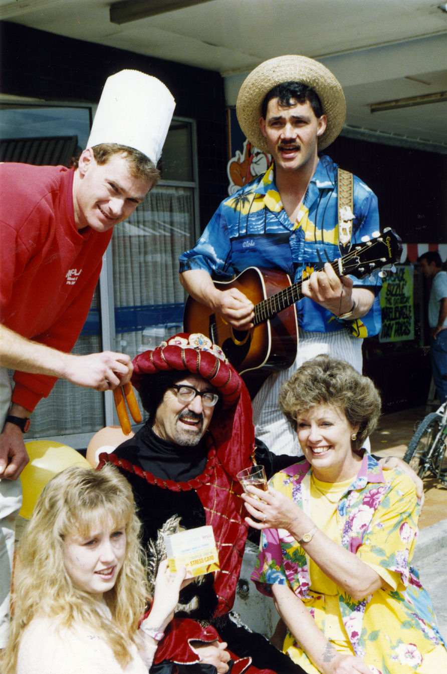 Queen Street, 'south' end 'new look' celebration; free food, vitamins, music.