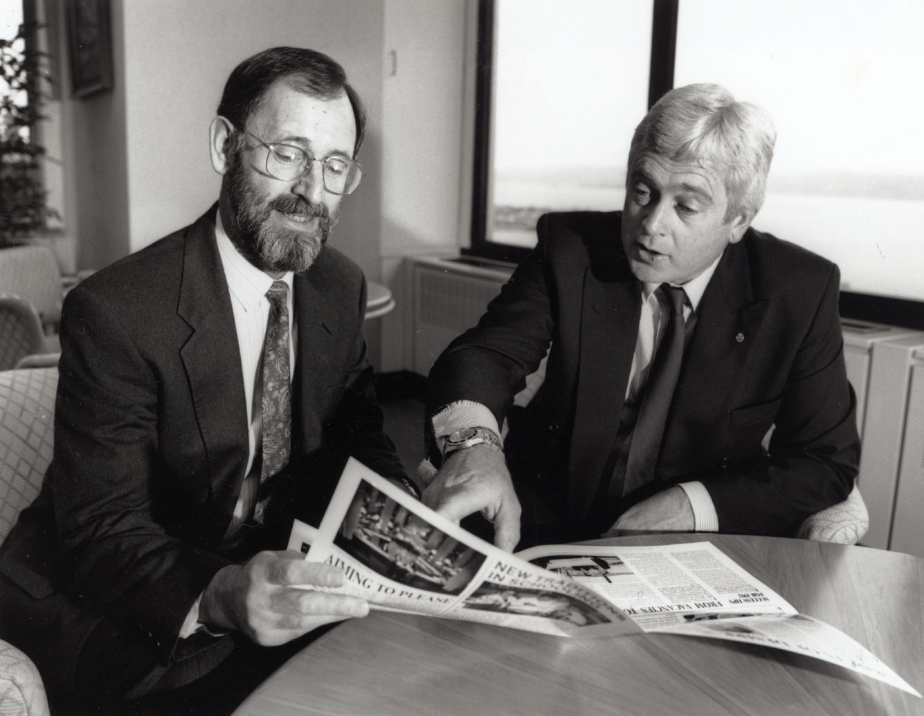 AMP General Manager Graham Lewis and Roger O'Brien of Hutt Independent Boys' School.