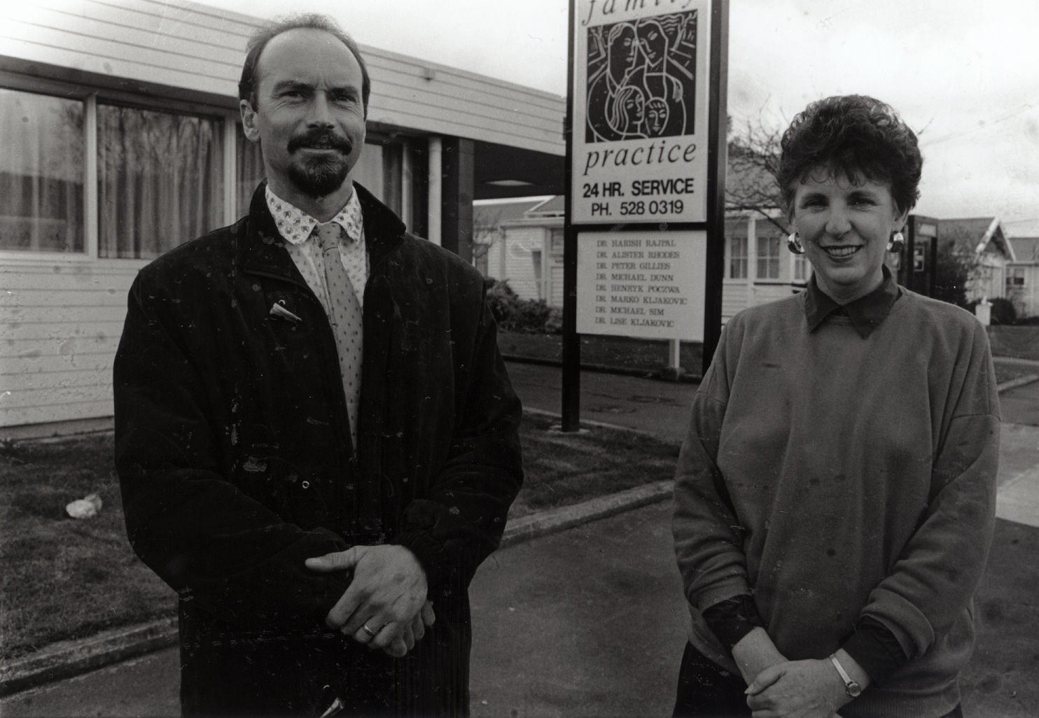 Upper Hutt Health Centre; Sinclair Street frontage; Dr Henryk Poczwa, chairman, Carol Moran, practice manager.