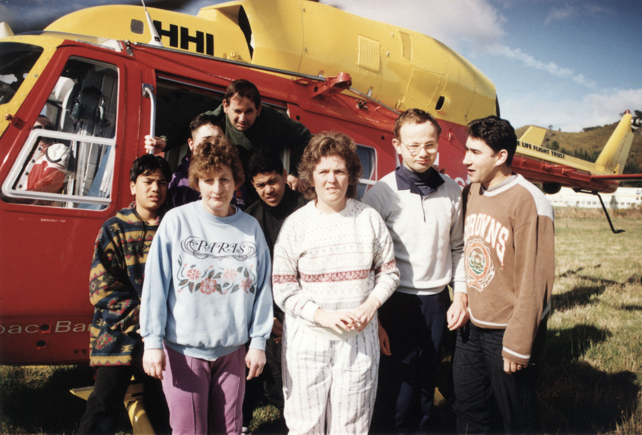 Westpac Rescue Helicopter gives flights to people from IHC centres.
