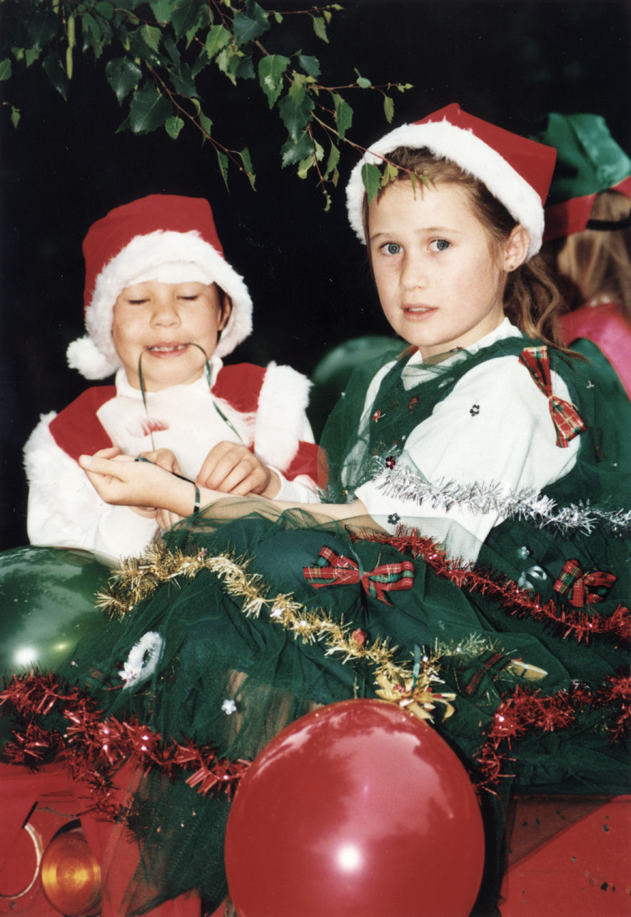 Christmas parade, Stokes Valley, 1994; Santa's helpers.