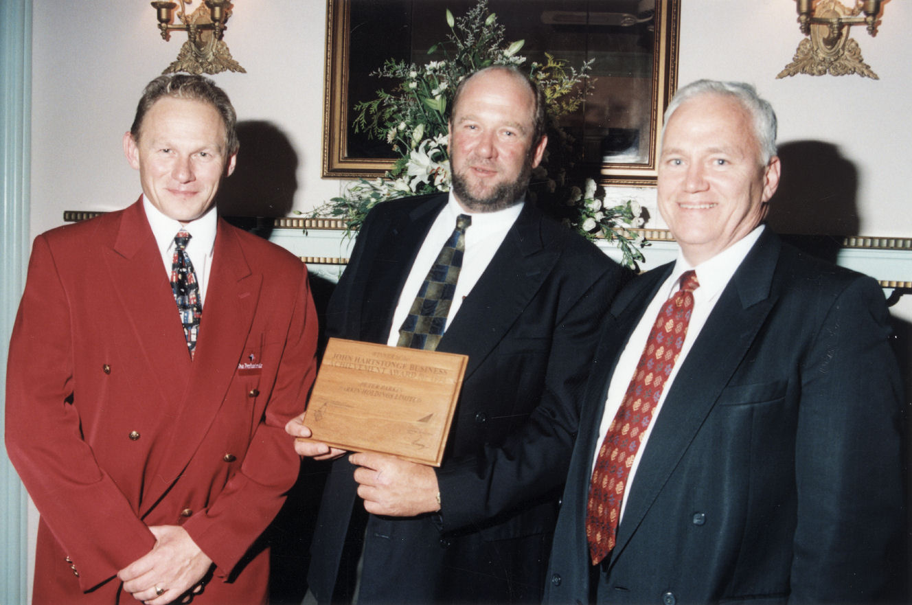 John Hartstonge Business Achievement Award winner and finalist, with ACT leader Richard Prebble.