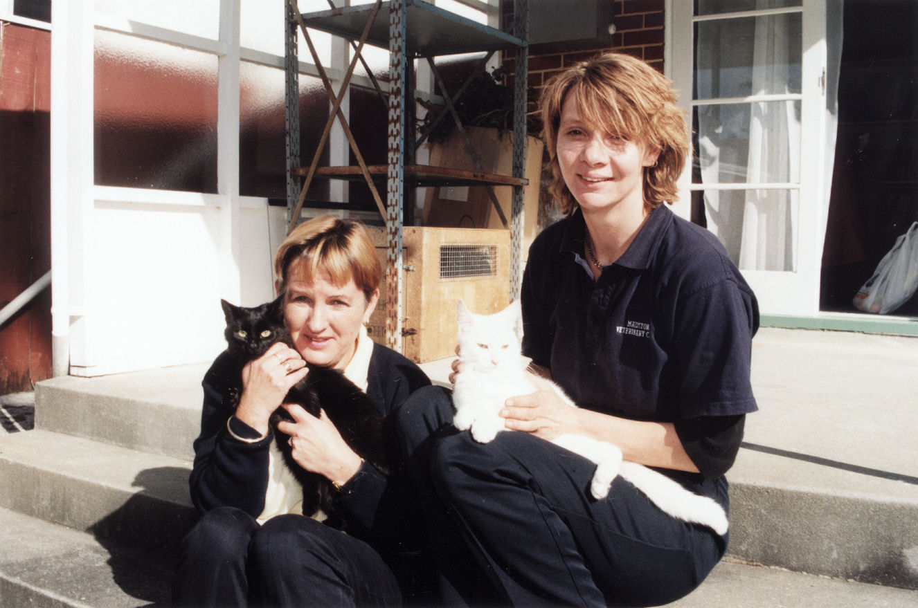 Maidstone Veterinary Clinic, 28 King Street; Denise Honey, Tara Johnson, with lost pets.