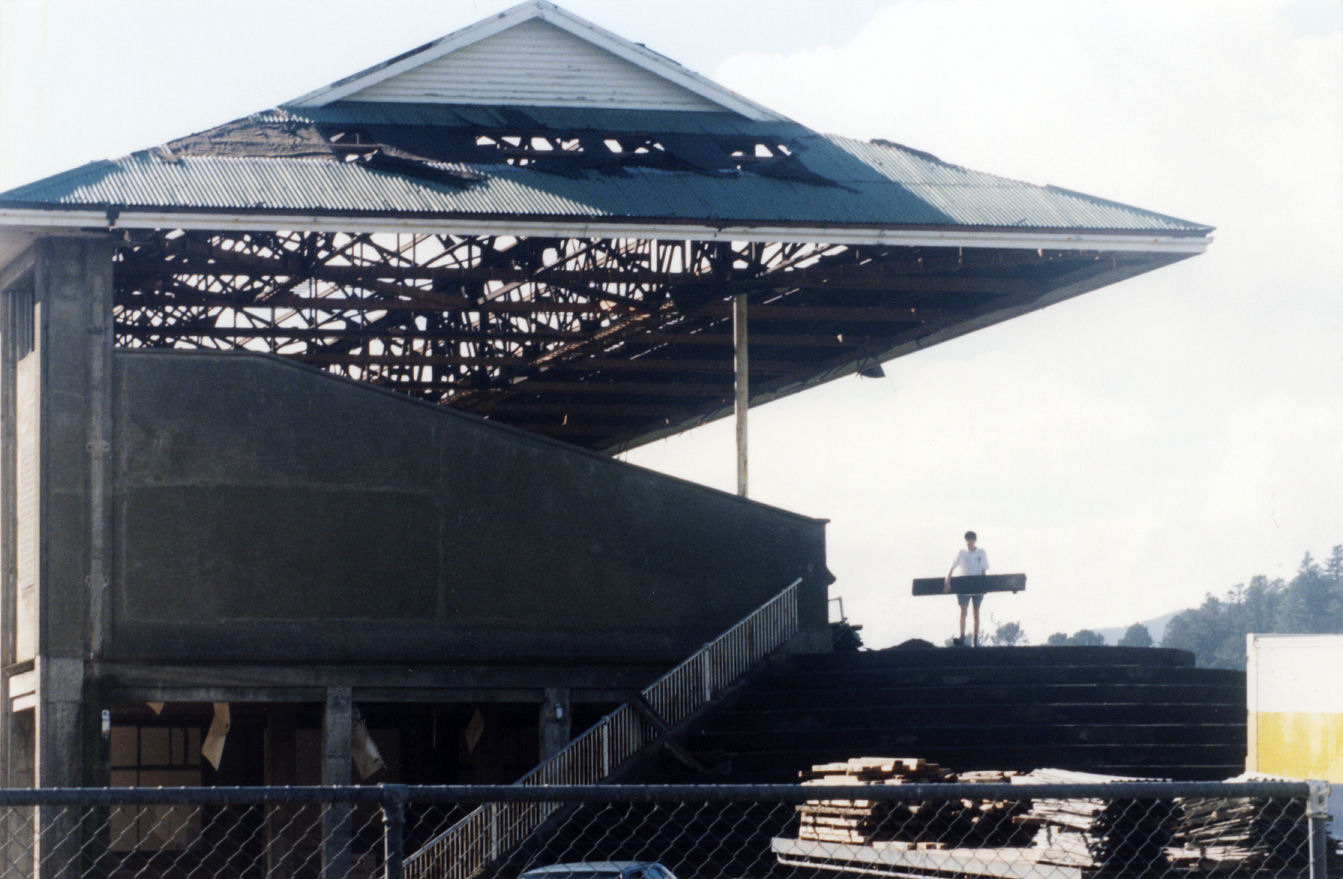 Trentham racecourse; St Leger stand; demolition.