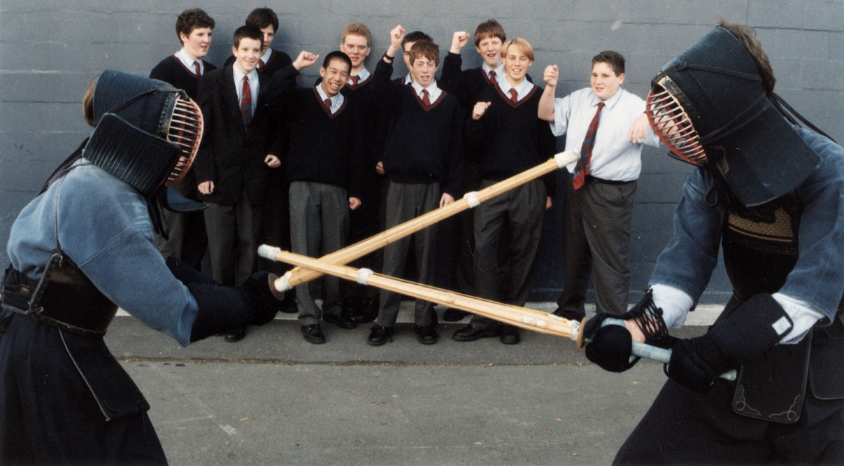 HIBS; Eric Caragata and Lewis Holden try Kendo, prior to trip to Japan.