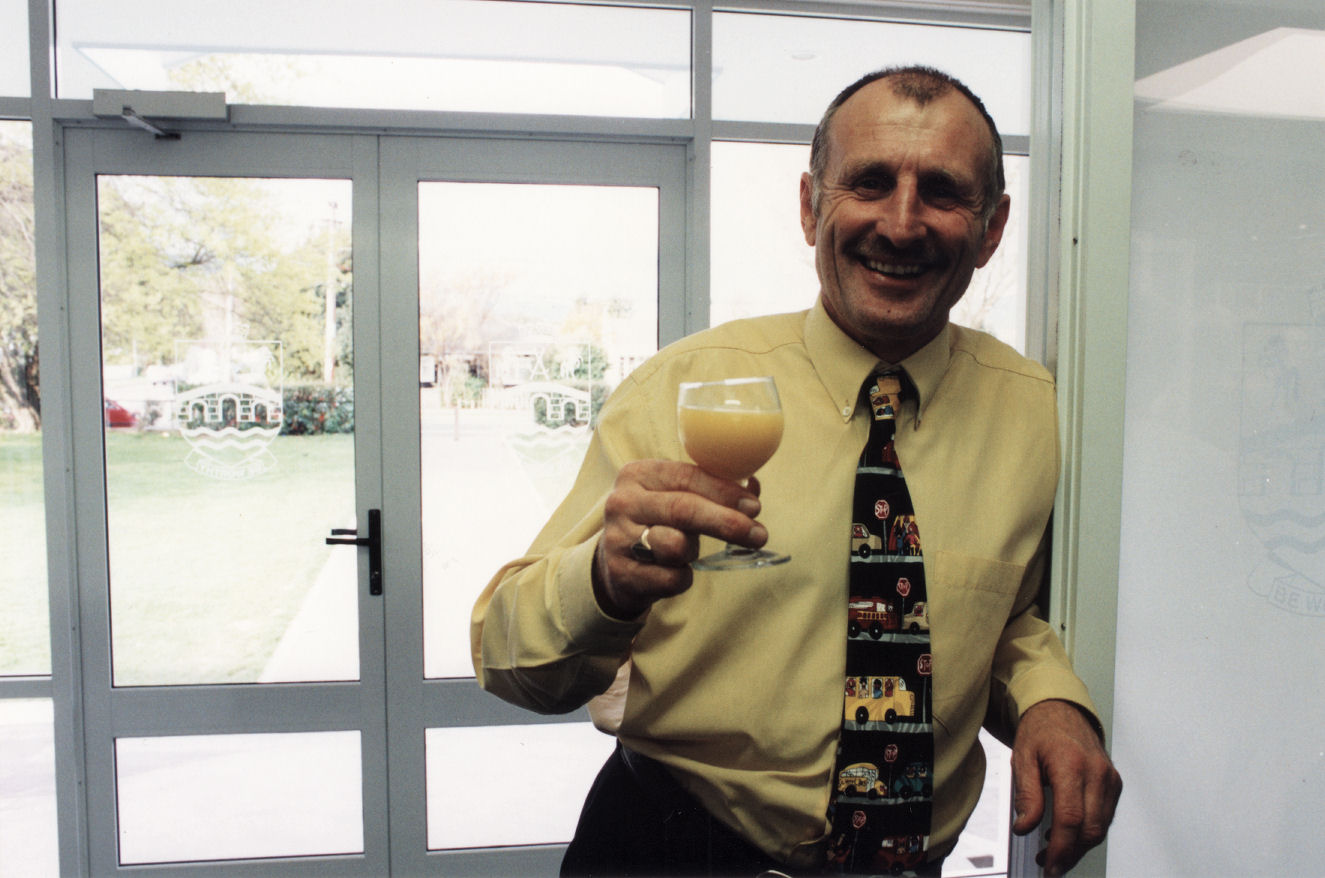 Upper Hutt College staff; principal Peter Lee, in the office's new entrance.