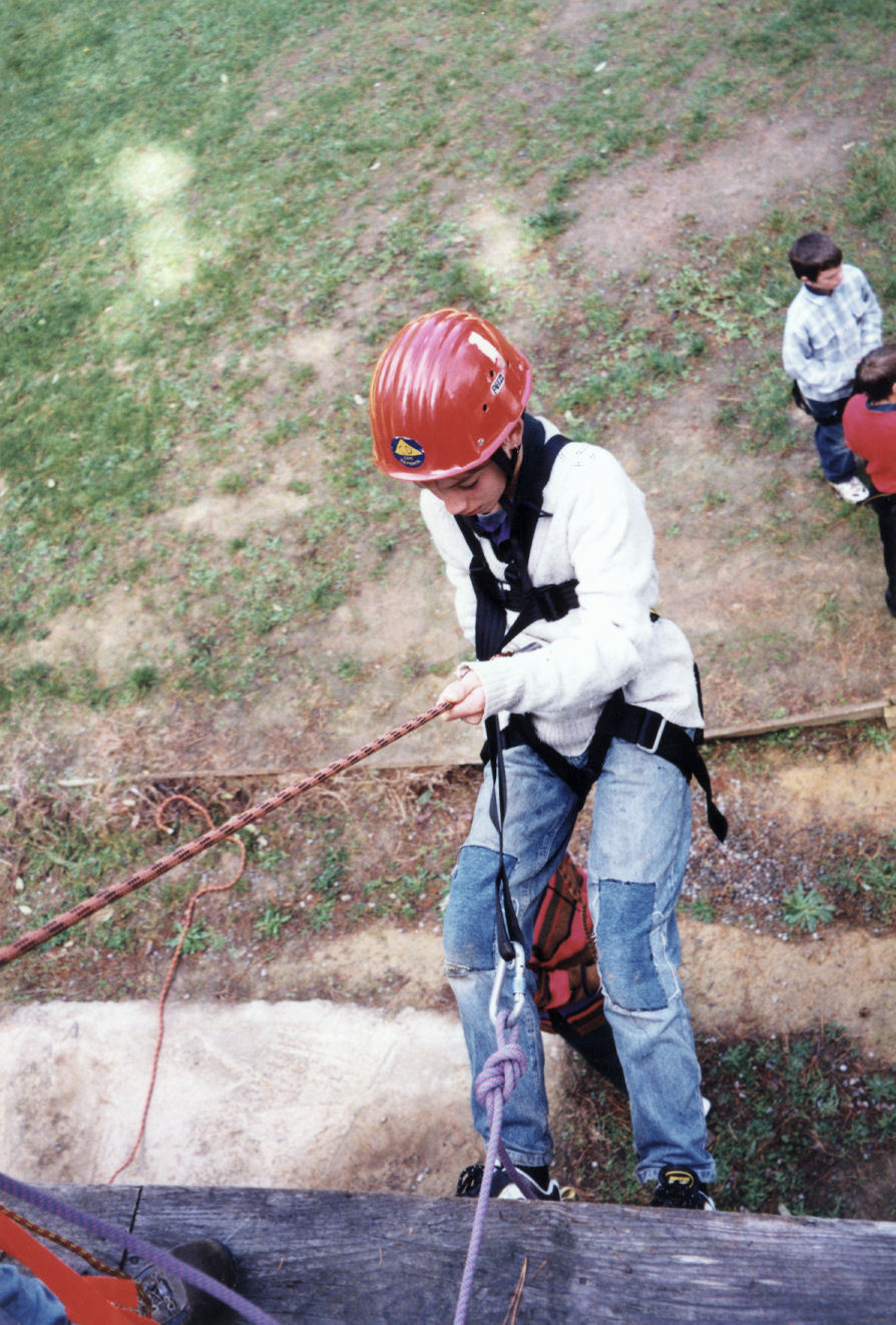 Scouts; Silverpine Group (merged Silverstream and Pinehaven groups); Daniel Curry abseiling.