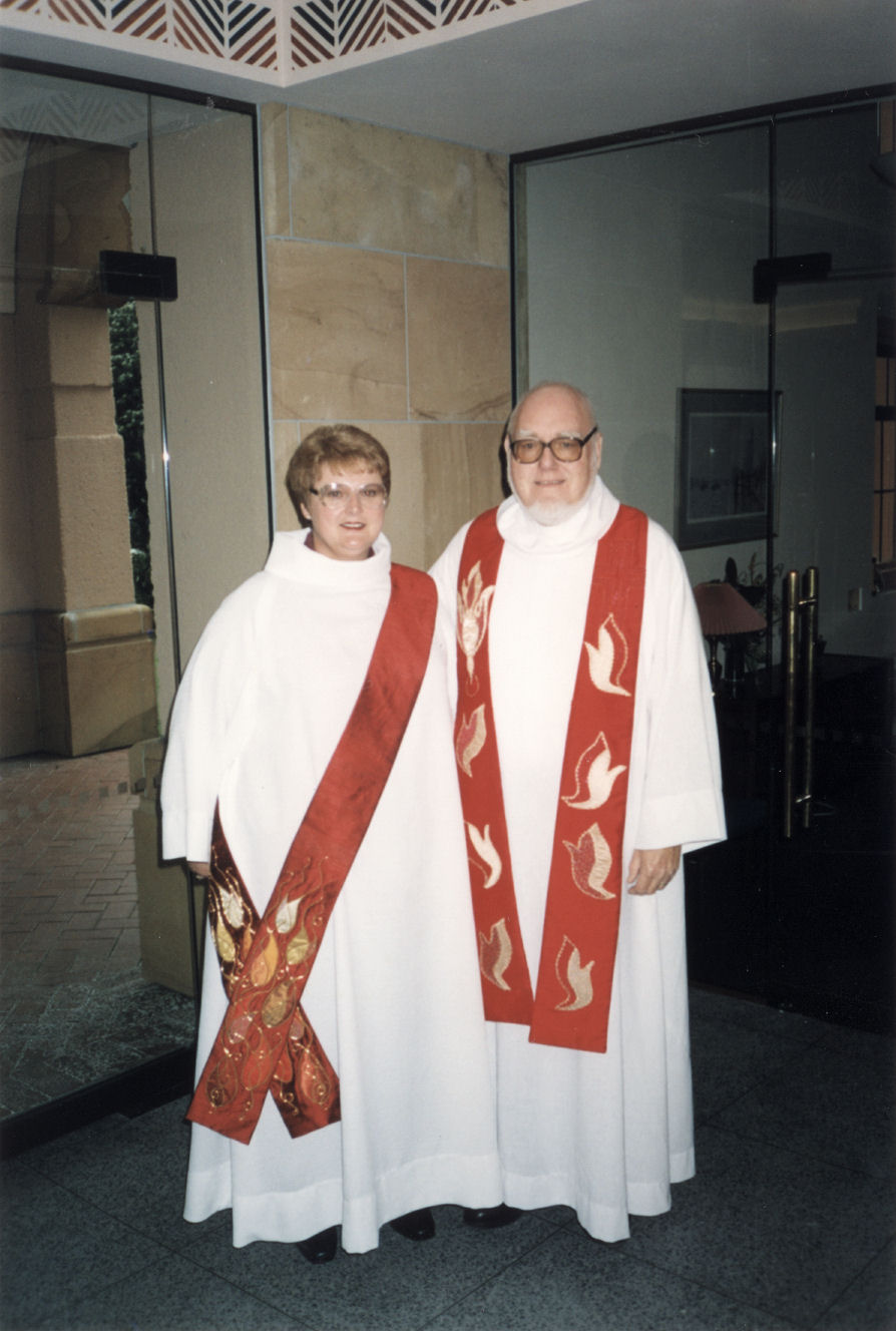 St John's church, Trentham; parishioners Denise Fergusson ordained a deacon, Kelvin Strong a worker priest.