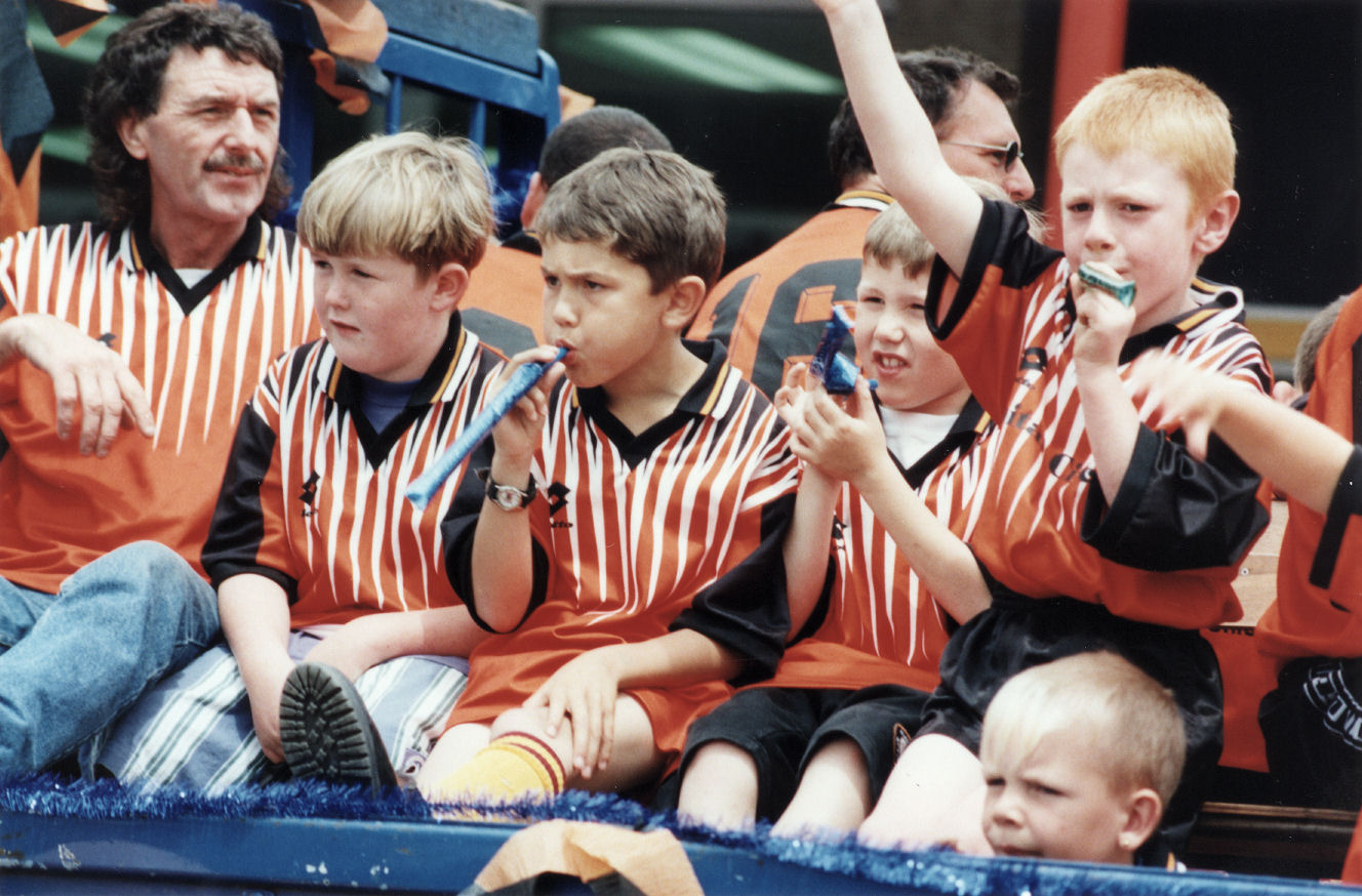 Christmas parade 1999; soccer club (?)