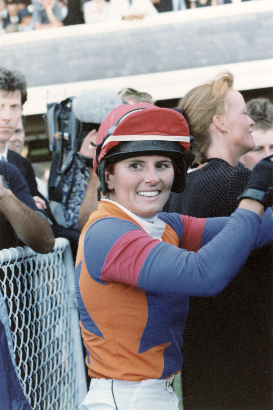 Trentham racecourse; jockey Leanne Isherwood and Foster's Cup winner Miss Bailey.