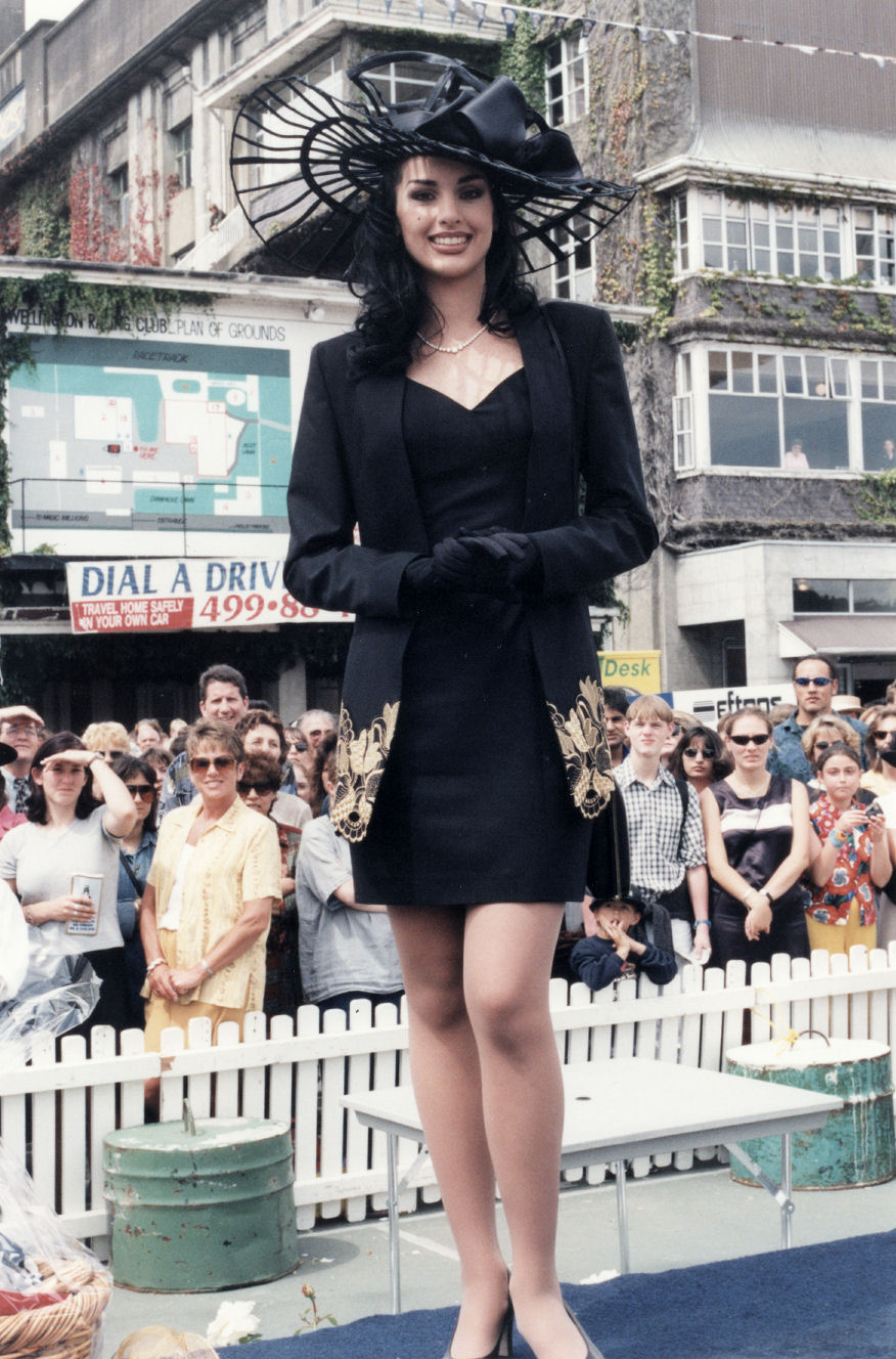 Trentham racecourse fashions, 1997; former Miss World Jacqueline Aguilera to present some of the prizes.
