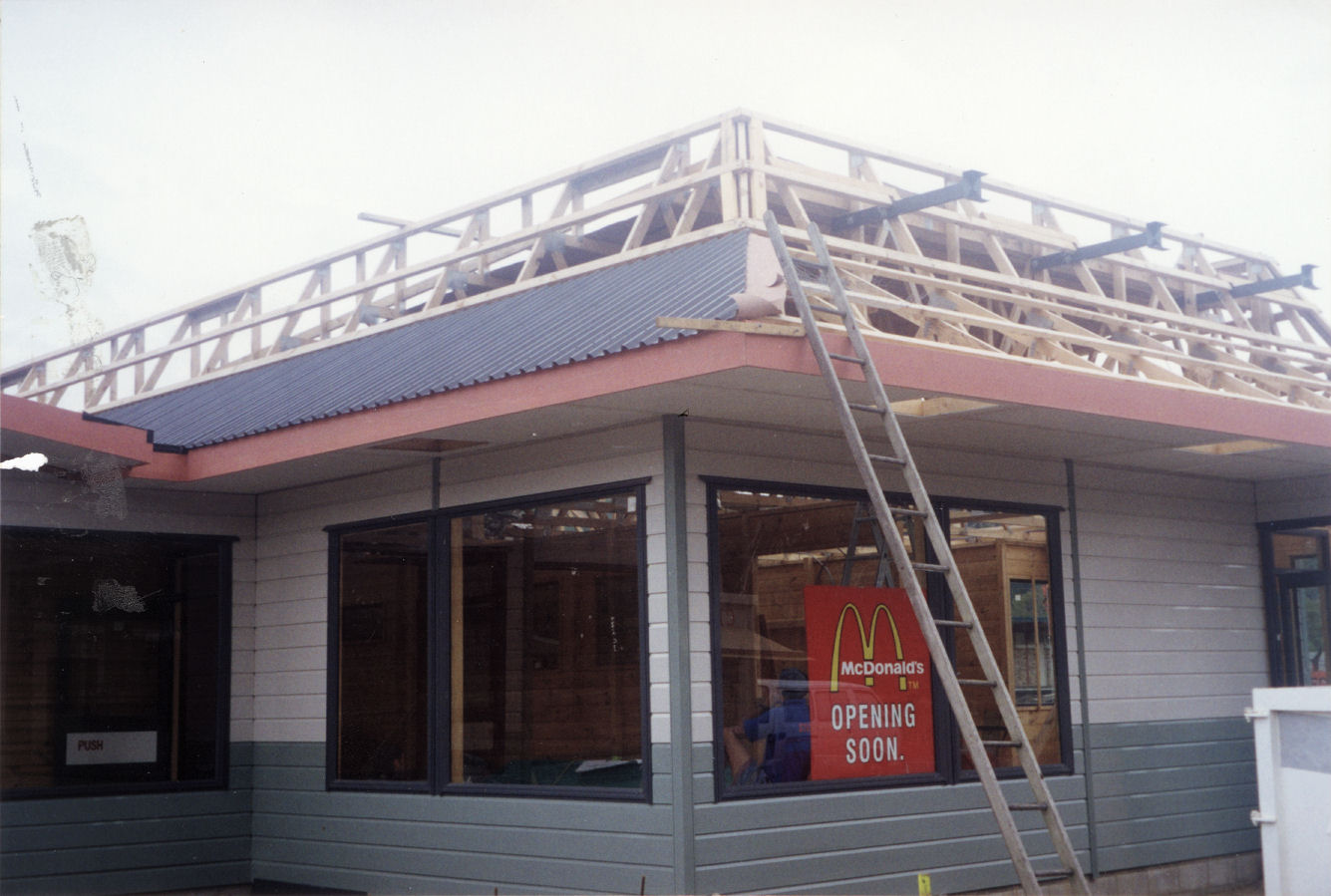 McDonald's second restaurant, Silverstream, being built.