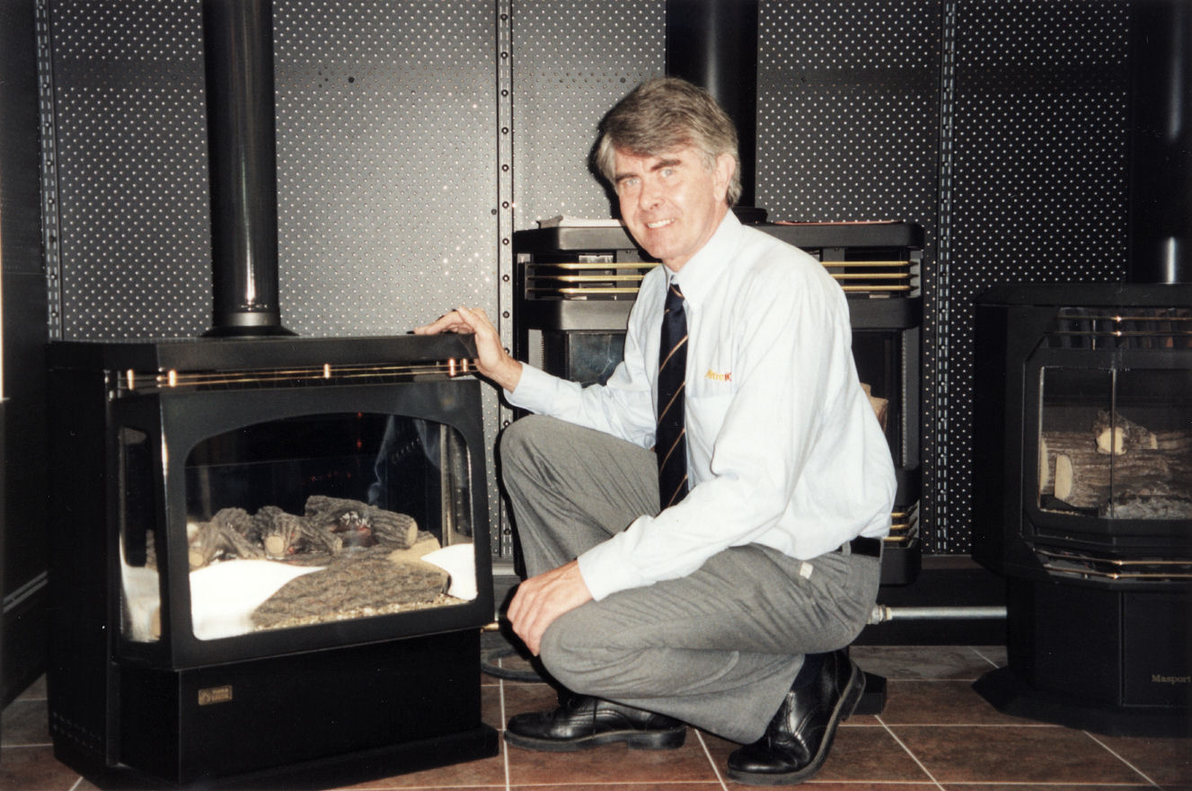 Nees Mitre 10 Home and Trade, 4 Jupiter Grove; home heating department; Mike Guest and gas fires.