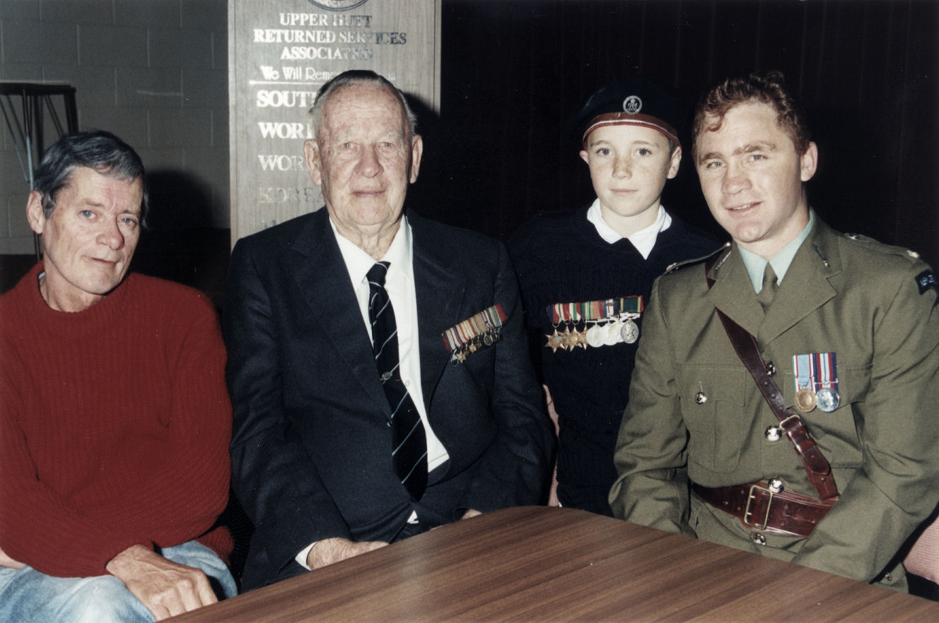 Anzac Day 1998; four generations of the  Hingston family.