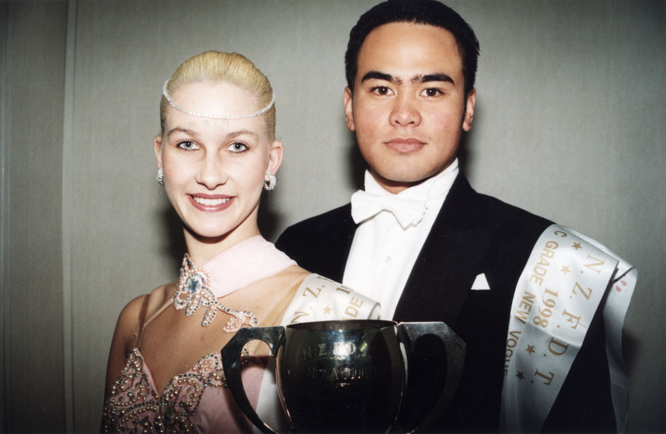 Ballroom dancing; April Van Dam, William Phillips win a New Zealand National Championships title.