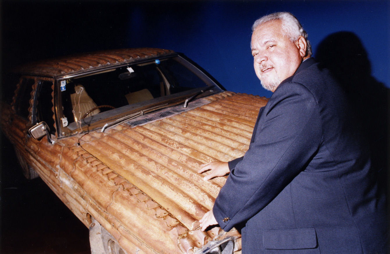 Te Papa museum, Wellington; corrugated-iron Holden car; international advertising guru Marcio Moreira.