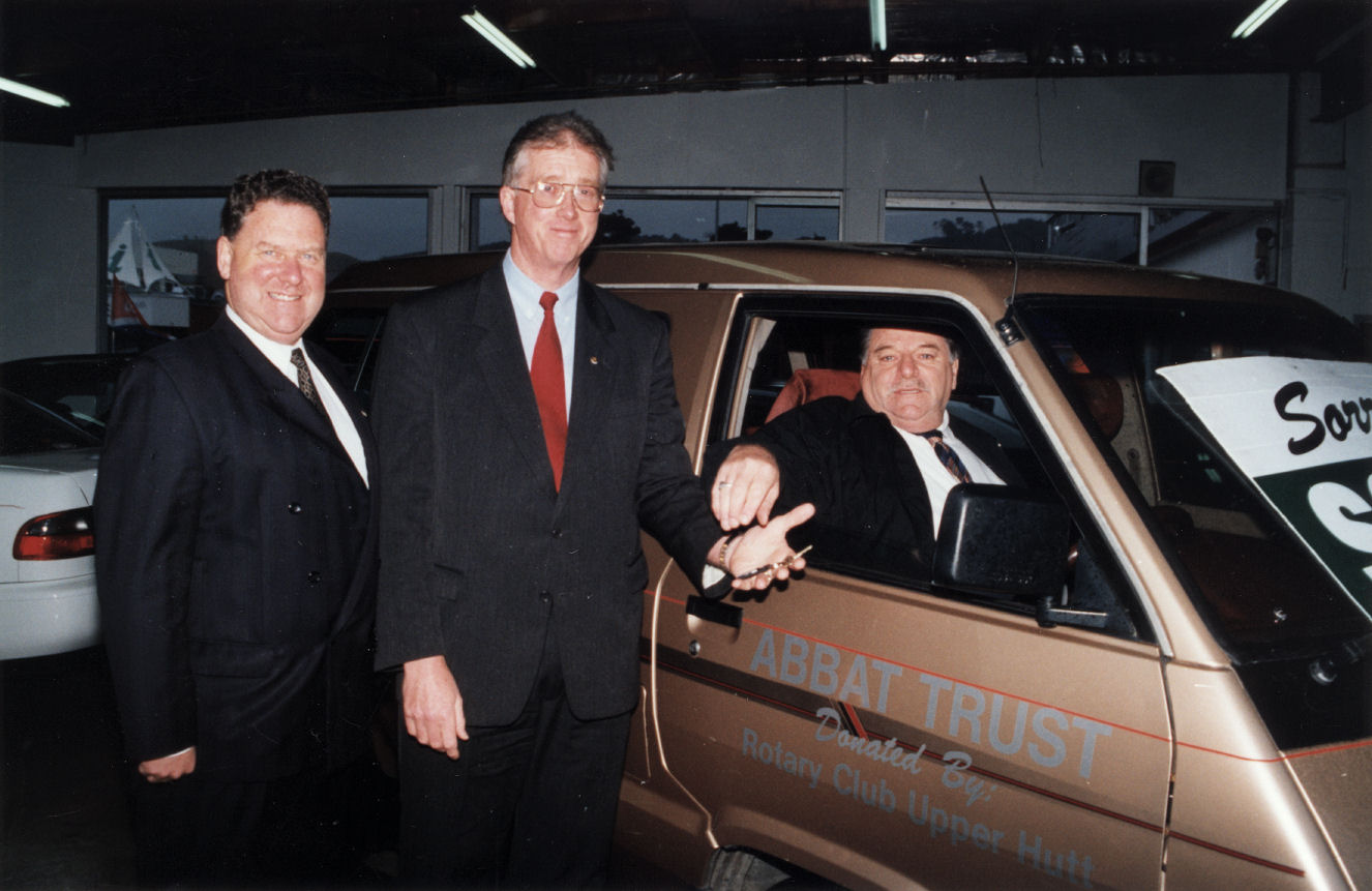 King Toyota; Rotary donates 1985 Toyota Tarago van to the Abbat Trust.