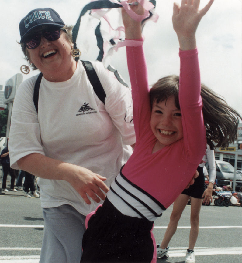 Christmas parade 1998; happy pair.
