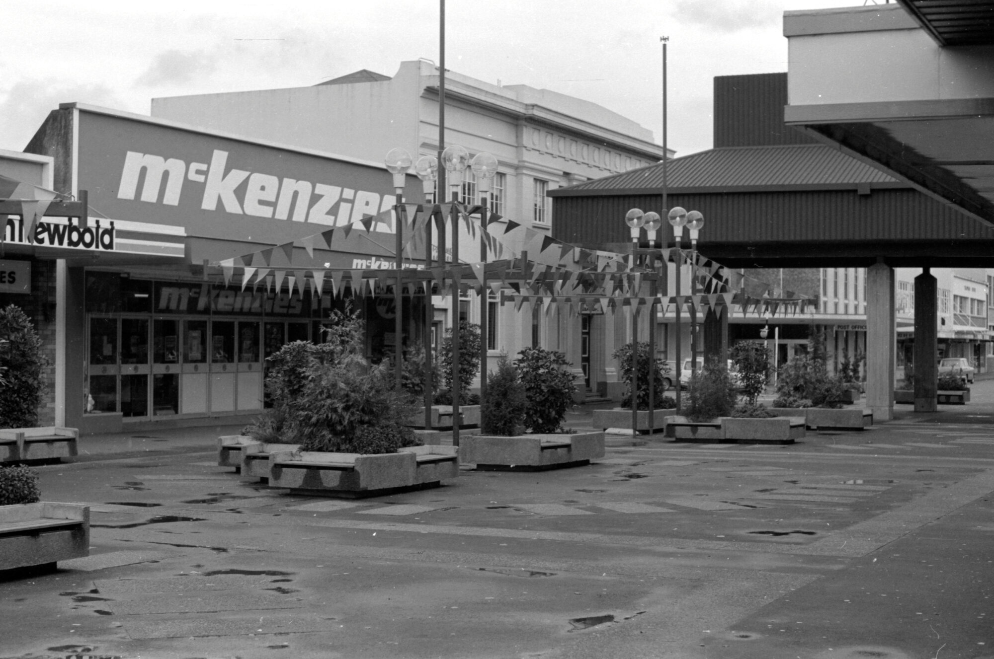 Main Street, c.1975; west end of pedestrian precinct, looking west
