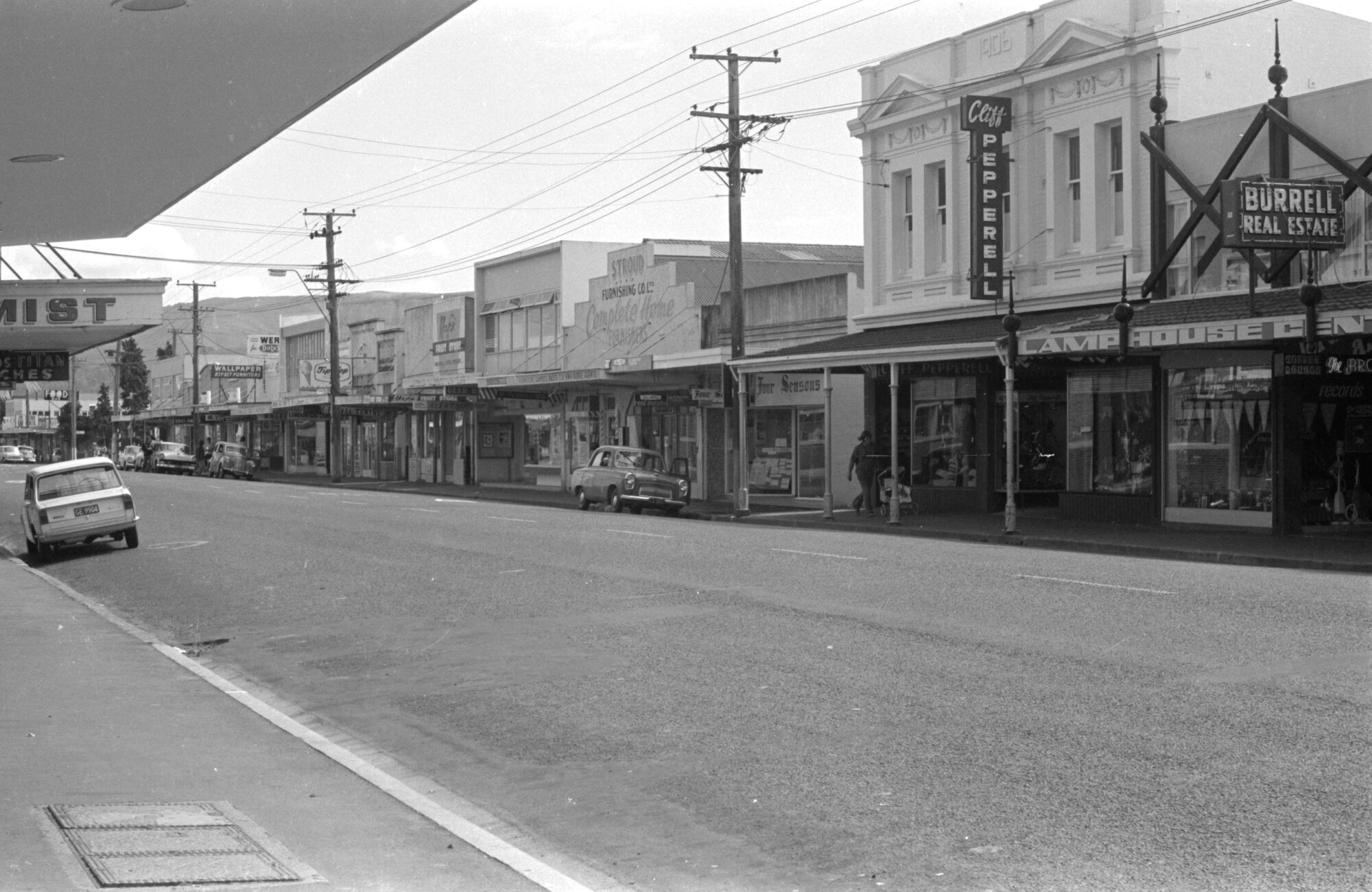 Main Street, c.1974; north side, looking west from Geange Street